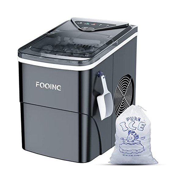 FOOING Machine a Glacons,Fabrication de Glaçons en 6 Minutes,15KG/24H,Machines à Glaçons Auto-nettoyantes,Machine a Glacons p