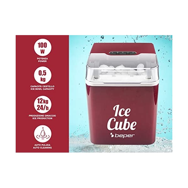 BEPER P102CON550 Machine a Glace 12KG en 24h - Machine a Glacon 1.3L