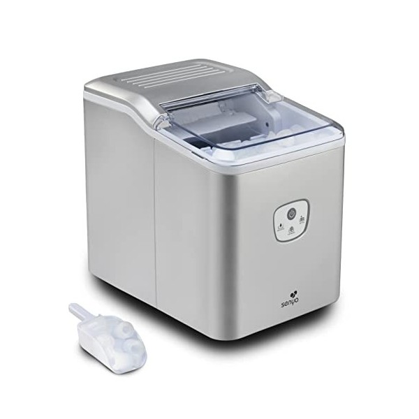 SENYA Plastique Machine à glaçons Ice Cool, 12kg / 24H, récipient 1,6 L, Silver, 120W SYCP-IM002