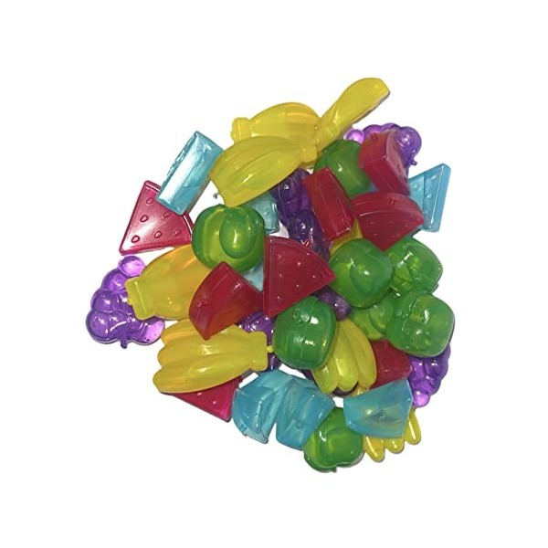 eMKay eMKay-40-FSIC Lot de 40 glaçons en plastique réutilisables et lavables en forme de fruits assortis