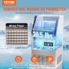 VEVOR Machine à Glaçons Commerciale 38 kg/24 h Appareil de Préparation de Glaçons 40 Bacs à Glaçons Capacité de Stockage 12,5