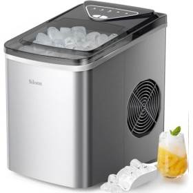 Silonn Machine à glaçons Ice Maker 9 glaçons en seulement 6 minutes jusquà 12 kg en 24 heures, machine à glaçons avec autone