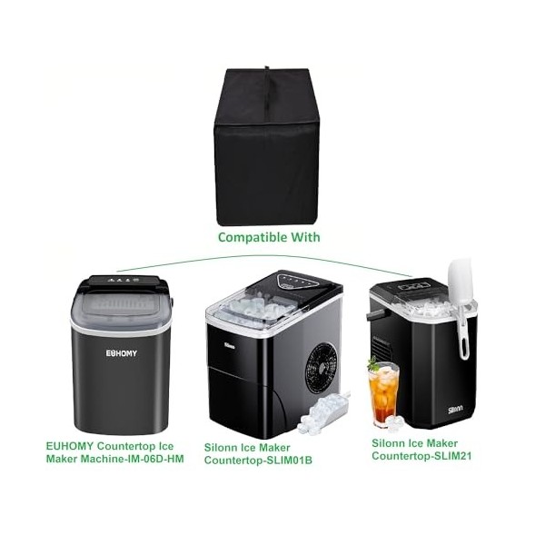 AF-WAN Housse résistante à la chaleur et à la poussière pour machine à glaçons EUHOMY IM-06D-HM/Silonn Ice Maker Countertop S