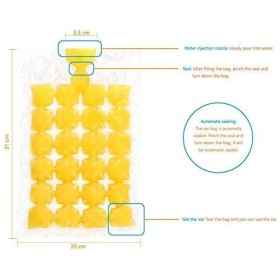 Bettli Lot de 100 sacs à glaçons jetables pour garder les aliments frais à lextérieur, pratiques et sains, faciles à démoule