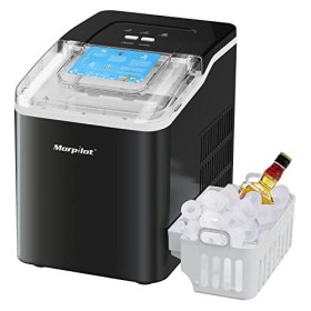 morpilot Machine à Glaçon, Machine a glacons, 9 Glaçons par 8 Mins, 26 lbs/12 kg en 24 Hours, 1.5 L Silencieuse, 120W, Dauto