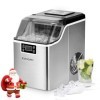 EUHOMY Machine à glaçons en acier inoxydable, 24 glaçons en 13 minutes, 24 kg/24 h, machine à glaçons gastro, auto-nettoyante