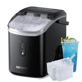 EUHOMY Machine à glaçons 15 kg/24 h, fabrication en 6 minutes, glace pilée, pépites glace, nettoyage automatique, machine à g