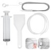 Realjoy 5 Pièce Nettoyage de Réfrigérateur,Kit Nettoyage Trou Vidange Frigo Réutilisable,Brosse de Nettoyage + Seringue + Bro