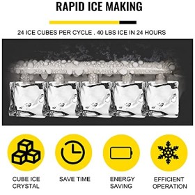 BuoQua Machine à glaçons portable 18 kg par 24 h Machine à glaçons silencieuse pour faire des glaçons pour maison portable Ma