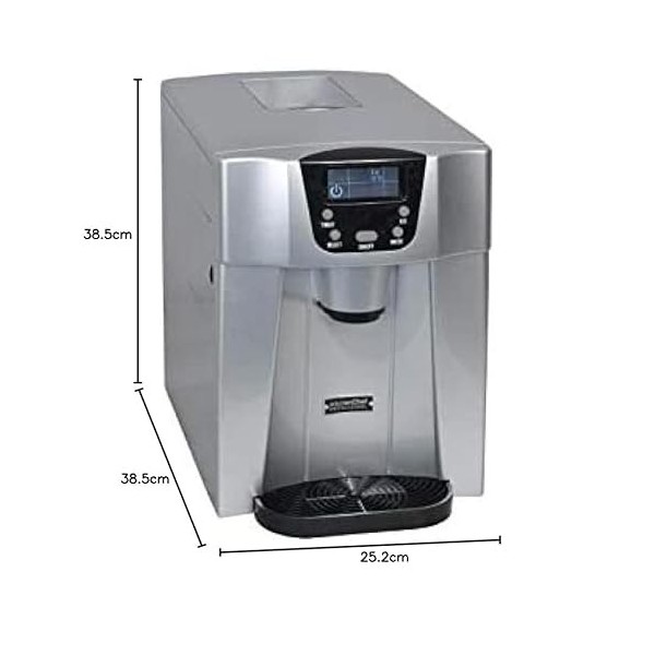 Machine À Glaçons 140w 12kg/24h Et Distributeur Deau Silver - HZB12EAU