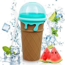 Apritsce Slushy Maker, 500ML Silicone Smoothie Cup, Quick Slushy Cup, Slush Ice Maker pour DIY Homemade Milk Shake Ice Cream,