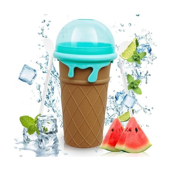 Apritsce Slushy Maker, 500ML Silicone Smoothie Cup, Quick Slushy Cup, Slush Ice Maker pour DIY Homemade Milk Shake Ice Cream,