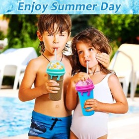 Apritsce Slushy Maker, 500ML Silicone Smoothie Cup, Quick Slushy Cup, Slush Ice Maker pour DIY Homemade Milk Shake Ice Cream,