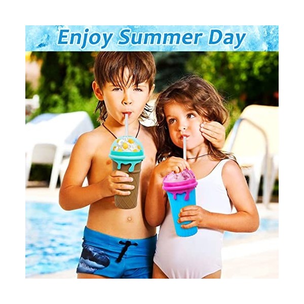 Apritsce Slushy Maker, 500ML Silicone Smoothie Cup, Quick Slushy Cup, Slush Ice Maker pour DIY Homemade Milk Shake Ice Cream,