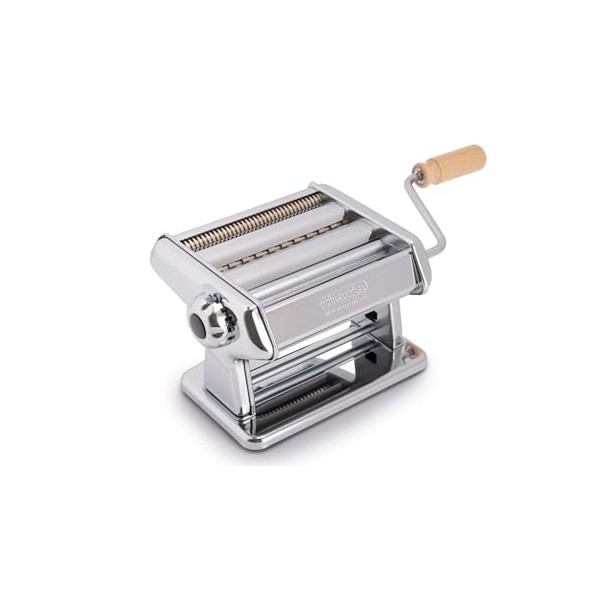 Imperia Titania. Machine à pâtes avec coupes intégrées. Fabriqué en Italie. Machine à pâtes fraîches en acier. Laminoir manue