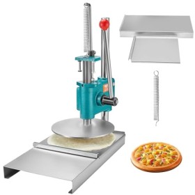 VEVOR Presse à Pâtes 24 cm Diamètre Machine à Pizza Manuelle avec Plateau en Acier Inoxydable Formeuse à Pizza Domestique Hau