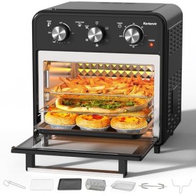 Karienvir Friteuse sans Huile 20 L, 1800W Friteuse à air chaud, Mini Four électrique, 6 Fonctions, 7 Accessoires, Grande Capa