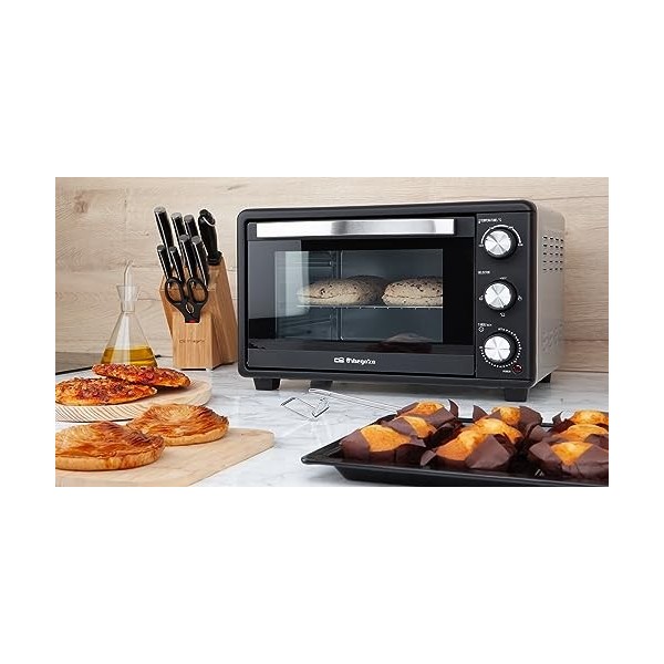 Orbegozo HCI 5025 - Four électrique de table, thermostat réglable, témoin lumineux, minuterie, 25 litres, 1500 W, [Exclusive 