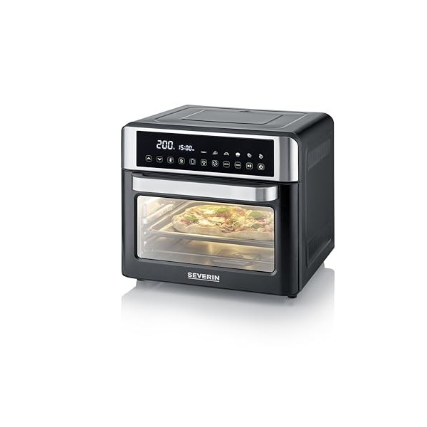 SEVERIN Mini-Four et Friteuse à Air chaud 12 en 1, Four posable 25 L, Mini four Grande capacité Multifonction 2 200 W avec Ec