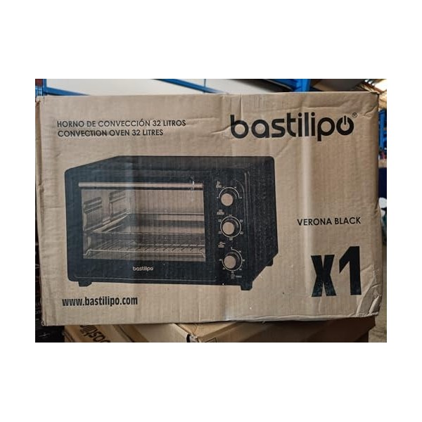 Bastilipo 7340 Noir Verona Black Four de Table de 32 litres, 1500 W, avec 4 Positions, minuteur, Métal, 32 liters
