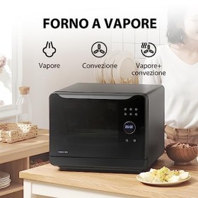 Toshiba MS2-TQ20SE BK Four Vapeur 6-en-1, Petit Four à Convection 1500W, Combiné 2250W, Gril, 40 Programmes Automatiques, Fa