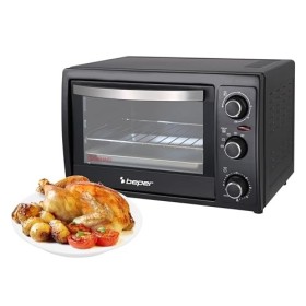 BEPER 90.884 Four Électrique Ventilé, 1300 W, 30 Litres, Double Verre trempé, 4 fonctions de cuisson, Noir
