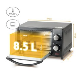 TZS First Austria Mini four 10L, four electrique, 800W, avec Minuteur 0-60 min, Jusquà 230°C, Mini four à pizza, 2 hauteurs 
