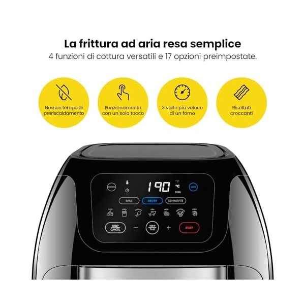 CHEFMAN Multifunctional Digital Air Fryer+ Rotisserie, Dehydrator, Convection Oven, 17 Touch Screen Presets Fry, Roast, Dehyd