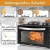 Clatronic® Mini-four avec plaques de cuisson et broche tournante | cuisson et rôtissage simultanés | mini-four à convection d