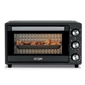 ICQN Mini four 20 l Chaleur voûte/inférieure avec fonction chaleur tournante | 5 fonctions de grill Minuterie 1500 W Plaque d