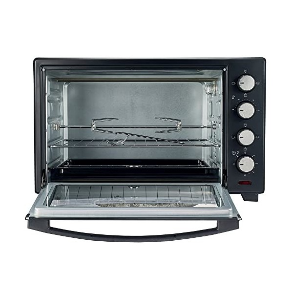 DIGIQUEST Four électrique ventilé 38 litres avec rôtissoire, 1600 W, minuterie 60 min, arrêt automatique et éclairage intérie