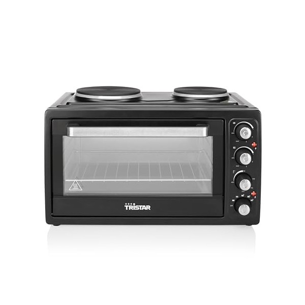 Tristar Four à convection avec 2 plaques chauffantes, Capacité : 38 L, 3100 W, Plaque de cuisson et gril, 90-230 ⁰C, adapté p