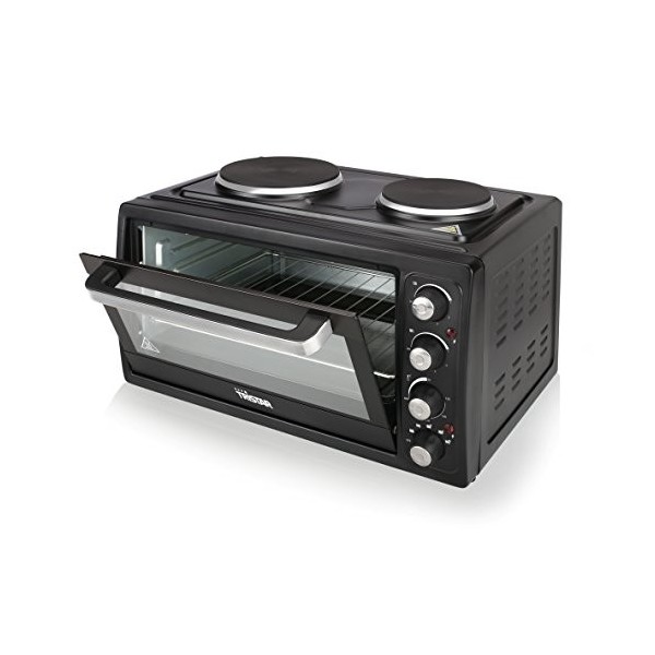 Tristar Four à convection avec 2 plaques chauffantes, Capacité : 38 L, 3100 W, Plaque de cuisson et gril, 90-230 ⁰C, adapté p