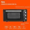TM Electron TMPHO045 Four à convection de table, 6 fonctions, capacité de 45 litres, minuterie 90 minutes, température réglab