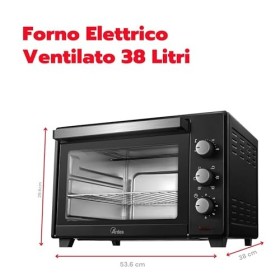 ARDES - AR6238B Four Électrique Ventilé 38 Litres Four Électrique 6 Fonctions de Cuisson Four Électrique Ventilé Minuterie Do