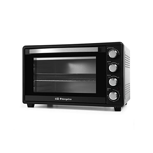 Orbegozo HCI 5045 - Four électrique de table, thermostat réglable, minuterie, témoin lumineux, 45 litres, 2000 W, [Exclusive 