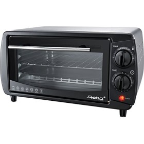 Steba Mini four, 9 l, boîtier en acier inoxydable brossé, régulateur de température jusquà 230 °C, profondeur de pizza jusqu