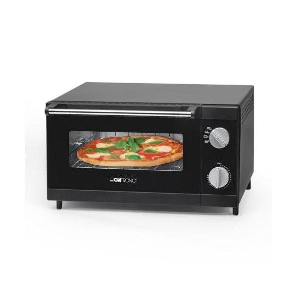 Clatronic Four à pizza avec espace de cuisson de 12 litres | idéal pour griller et réchauffer | Four avec chaleur supérieure 