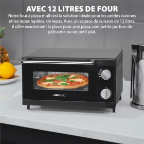 Clatronic Four à pizza avec espace de cuisson de 12 litres | idéal pour griller et réchauffer | Four avec chaleur supérieure 