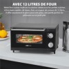 Clatronic Four à pizza avec espace de cuisson de 12 litres | idéal pour griller et réchauffer | Four avec chaleur supérieure 