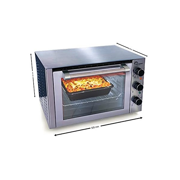 LITTLE BALANCE 8516 Four Quartz Pro 1050C, Four électrique Turbo Quartz, Mutifonctions, 1800 W, Tout Inox, Fabrication 100% f
