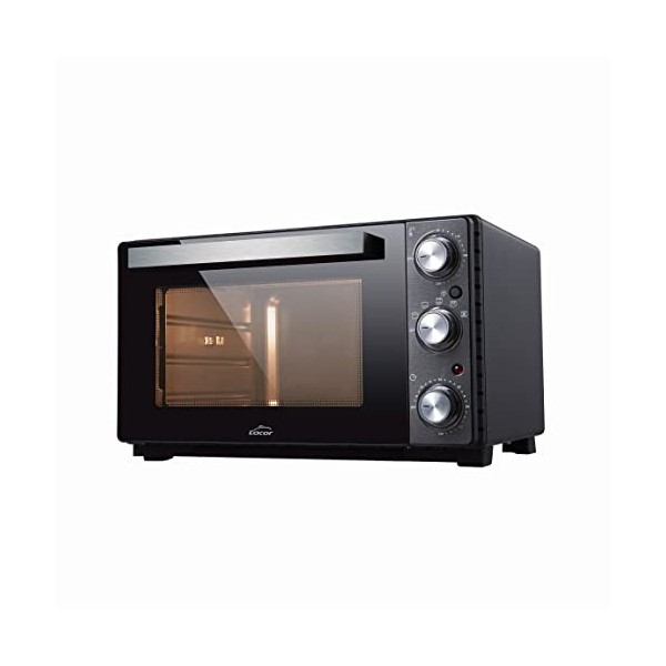 Lacor - 69347 - Four de table électrique, Petit four de cuisine, convection avec boîtier en acier, Température: 70ºC-230ºC, 5