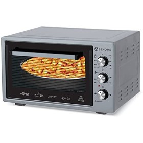 Behome Four électrique 38 litres ventilé | autonettoyant, émaillé, température jusquà 320 °, double verre avec lumière intér
