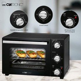 Clatronic Mini-four MBG 3726, petit four avec chaleur supérieure et inférieure, parfait pour les pizzas, les petits pains et 