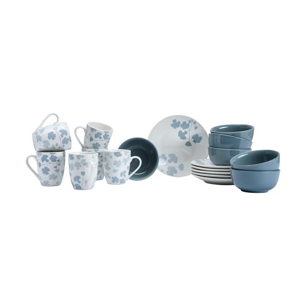 Ritzenhoff & Breker Service de petit-déjeuner Ida, 18 pièces, gris, en porcelaine