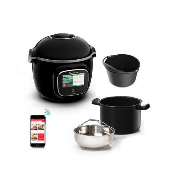 Moulinex Cookeo Wi-Fi 10-en-1, Multicuiseur, 10modes de cuisson, Cuisson sous pression, Etapes détaillées, CE96G810 + Extra C