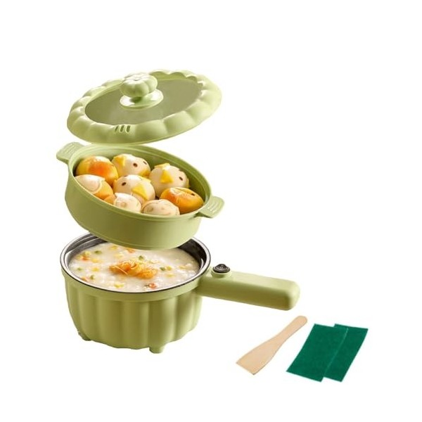 Tuzsocr Multicuiseur électrique,Petite Poêle électrique,2L Marmite électrique en Antiadhésif,Marmite Hot Pot Électrique porta