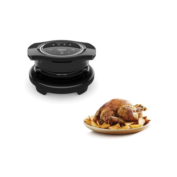 Moulinex Extra Crisp Cookeo, Couvercle air fryer, Recettes croustillantes, Cuisson sans huile, 4 programmes, Température régl