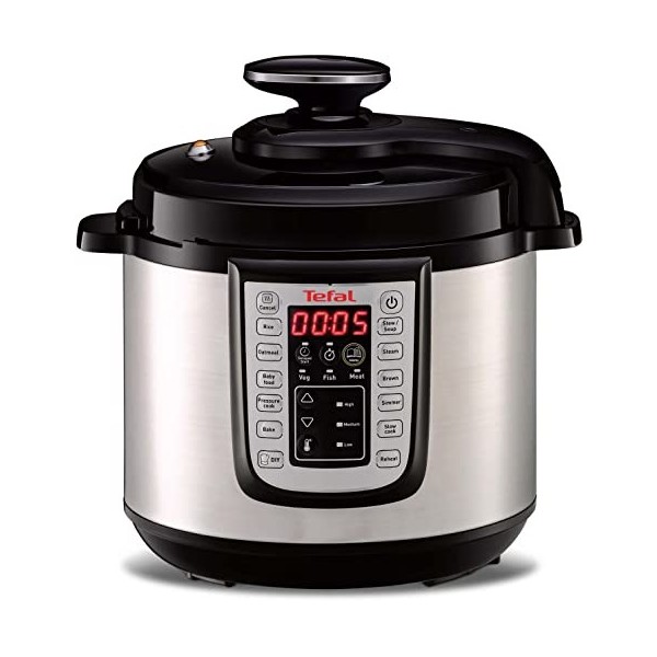 TEFAL CY505E10 Fast+Delicious Multicuiseur, 25 programmes, Cuisson pression, Technologie de pression securisee, Jusqua 6 pers