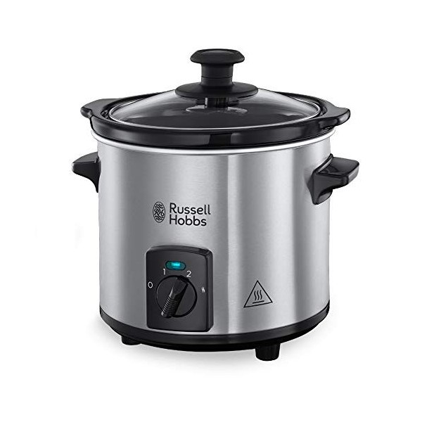 Russell Hobbs Mijoteur Electrique [Programmable] Compact Home 2 L, Cuve en ceramique amovible, 3 Températures réglables, Ma